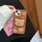 Kawaii Bear Cover With Stand Holder Soft Silicone Phone Case