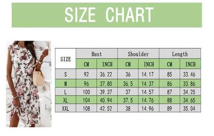 Lace-Up Mini Dress - Chiffon Print Short-Sleeved Ruffled Women's Dress