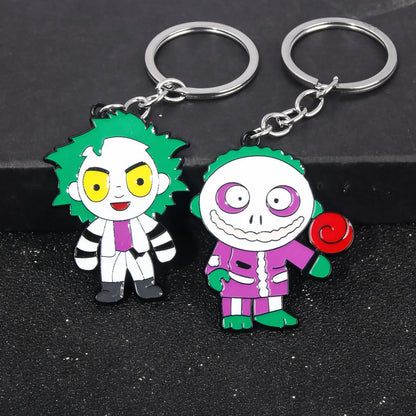 New Cartoon Anime Horror Killer Enamel Keychain Pendant Jack the Ripper Black Friday Keyring Cosplay Props Men Women Bag Jewelry