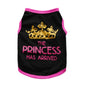 Summer Pet T-shirt Puppy Dog Clothes Crown Princess Letter Printed Cat Vest Cotton T Shirt Pug Chihuahua Costumes for Small Dogs