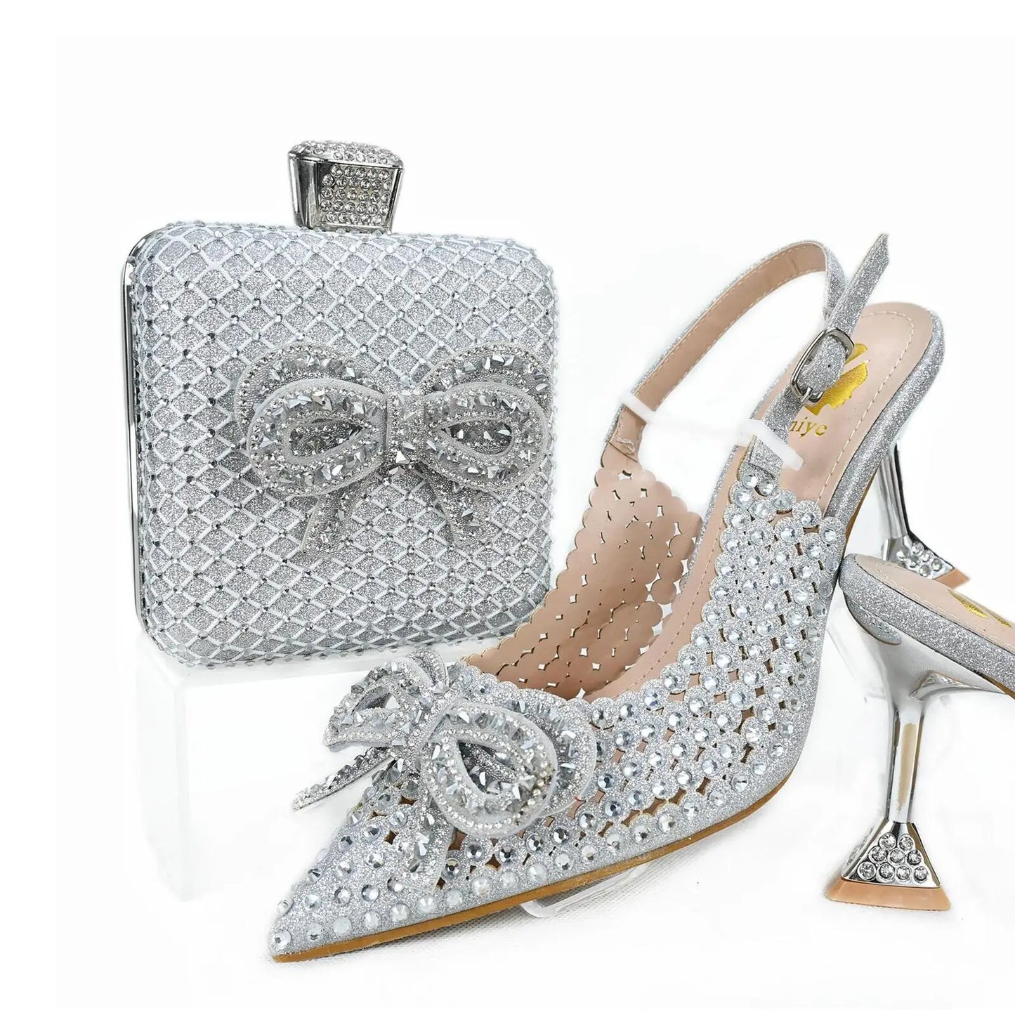 New Arrival African Wedding Shoes and Bag Set HTG1-13