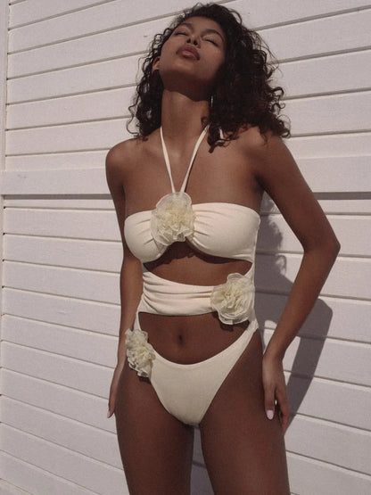 Floral cut-out one piece