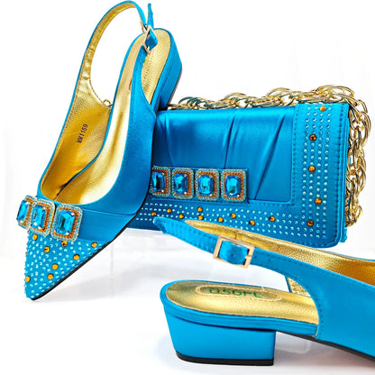 Lastest Italian Style Ladies Shoes with Matching Bag Set HMP1-9