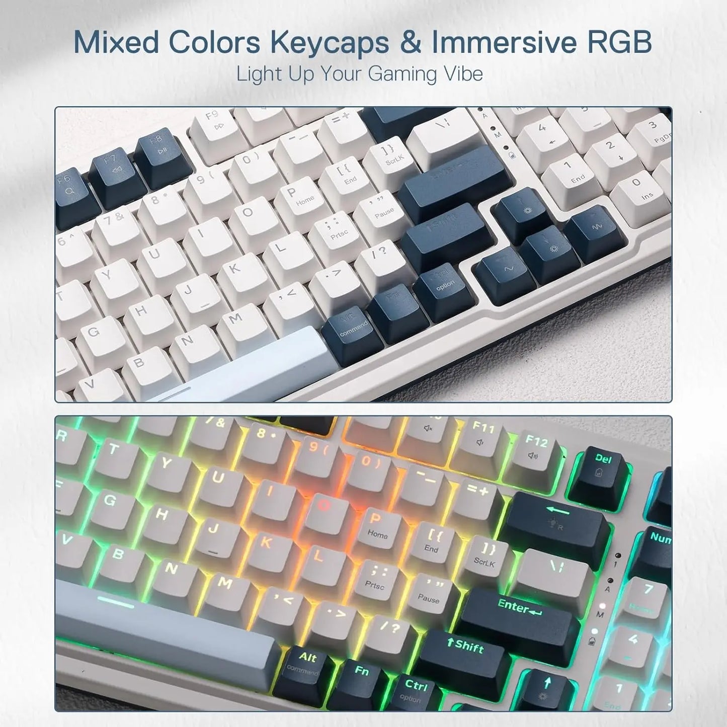 98 Keys 3-Mode Wireless Gasket RGB Gaming Mechanical Keyboard