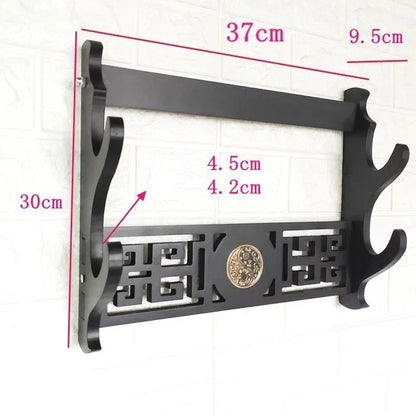 Wall Katana Support Sword Holder Wooden Wall Mount Multi-layer Stand Umbrella Rapier Shelf Display Support Weapon Bracket Holder