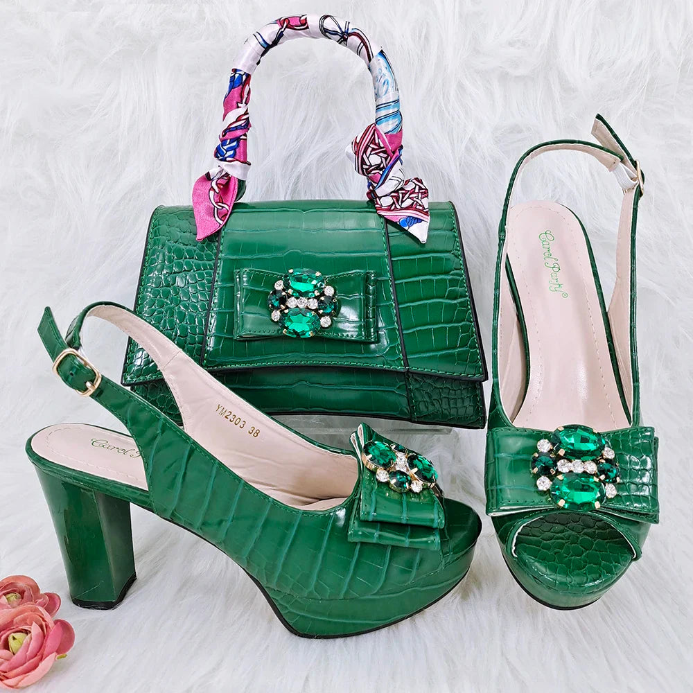 New Arrival Shoes and Bag Set African Sets HFG1-29