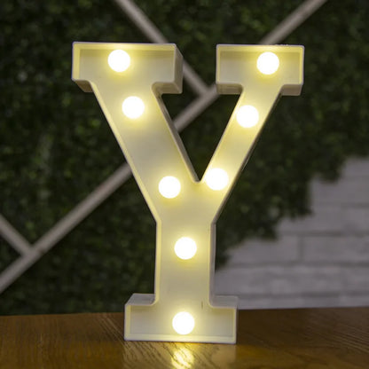 Decorative Letters Alphabet Letter LED Lights Luminous Number Lamp Night Light Wedding Proposal Party Baby Bedroom Decoration