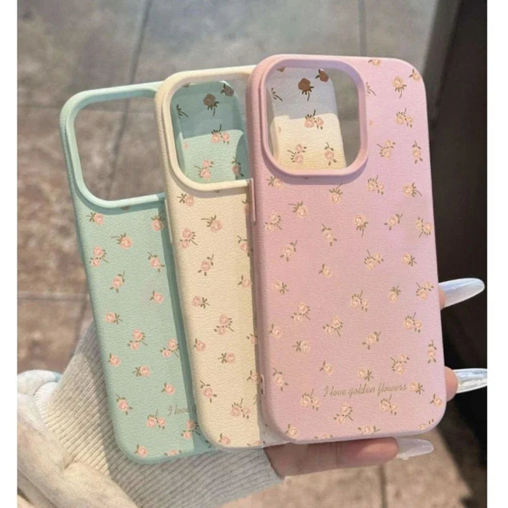 Flower Soft Candy Leather Shockproof Cover Phone Case