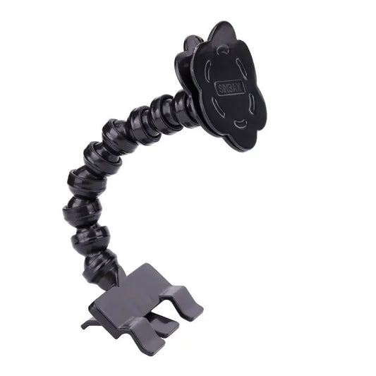Black flexible phone mount with a cat-shaped design on a white background