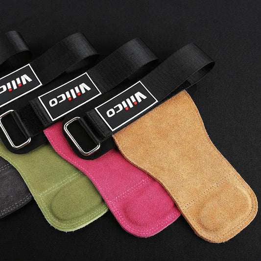 Gym Grips For Men Women Cowhide Palm Guards Weightlifting Fitness Workout Gloves Grips with Wrist Wraps Training Equipment