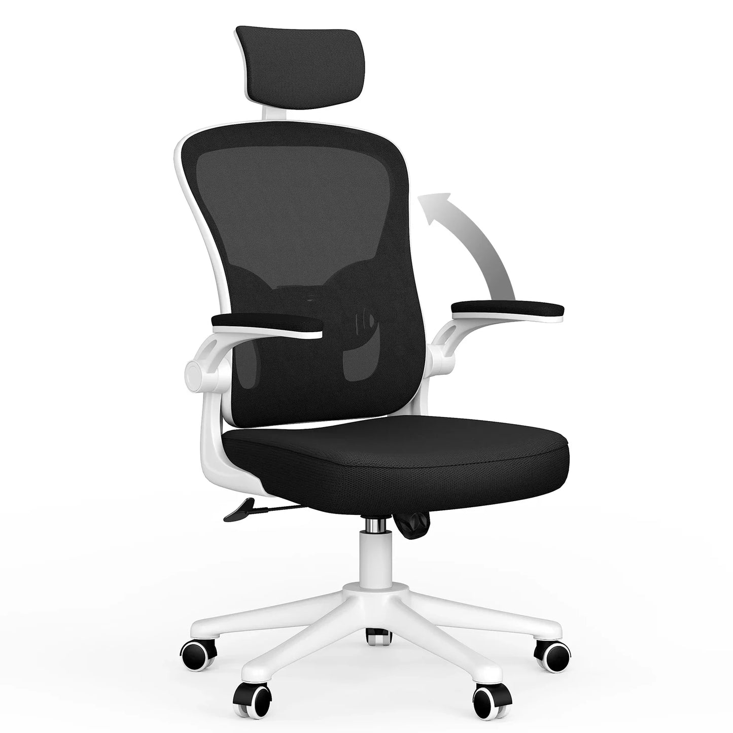 Ergonomic Office Chair, Liftable High Back Gaming Chair with Lumbar Support, Swivel Desk Gaming Chair Seat Depth Adjustable