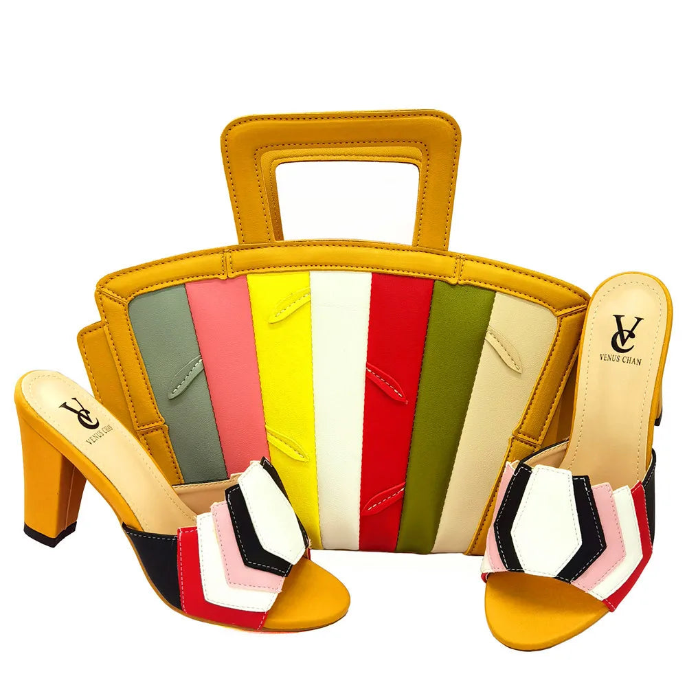 Italian latest design handbag and shoe set