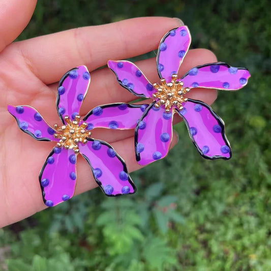 Sweet Big Flower Stud Earrings