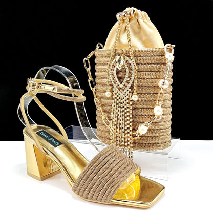 Lastest Italian Design Ladies Shoes with Matching Bag Set  HJJ1-23