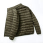 Lightweight Down Cotton Coat Men's Winter Cropped Jacket Stand Collar Hooded Outerwear