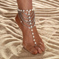Boho Beaded Anklet for Women - Summer Beach Toe Bracelet, 22+5cm