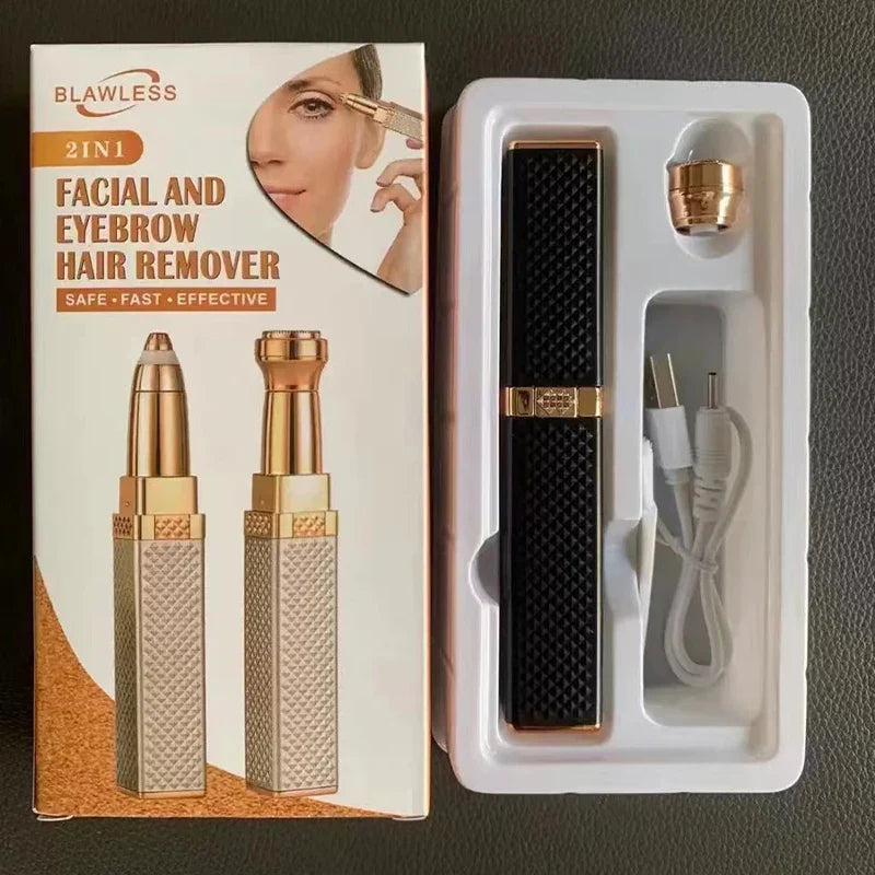 Women's Electric Eyebrow Trimmer Rechargeable Hair Removal Shaving Lip Bikini Lady Shaver Remover Body Facial Nose Epilator
