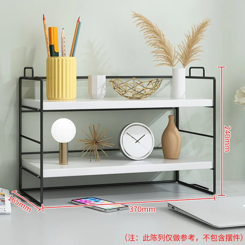 Adjustable Cosmetic Storage Shelf Desktop Organizer Kitchen Storage Rack Office Multi-Layer Dormitory Table Shelf Small Bookshel