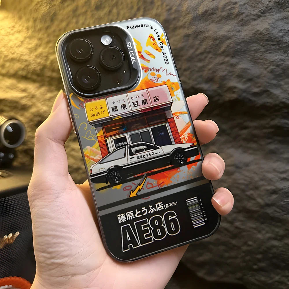 Initial Silver Matte Hard Cover Phone Case