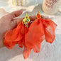 Handmade Cotton Long Tassel  Earrings