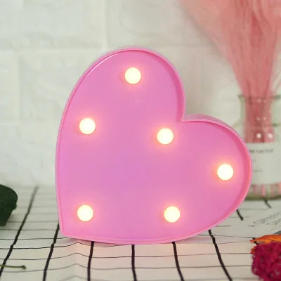 Decorative Letters Alphabet Letter LED Lights Luminous Number Lamp Night Light Wedding Proposal Party Baby Bedroom Decoration