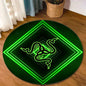 Razer Round Rugs Carpet Game Rome Gamer Gift Door Floor Mat Playroom Upholstery Living Room Bedroom Fashion Gaming Rug Decor