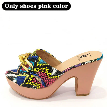 Italian latest design handbag and shoe set