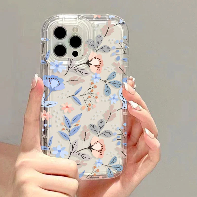 Flower Shockproof Soft Clear Cover Funda Phone Case
