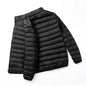 Lightweight Down Cotton Coat Men's Winter Cropped Jacket Stand Collar Hooded Outerwear