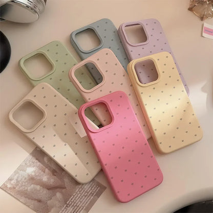 Soft Candy Color Love Heart Phone Case