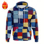 Men's hoodie 3D printed simulation sewing plaid sweatshirts fashion men's clothing
