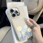 Flower Candy Color Leather Texture Shockproof Cover Phone Case