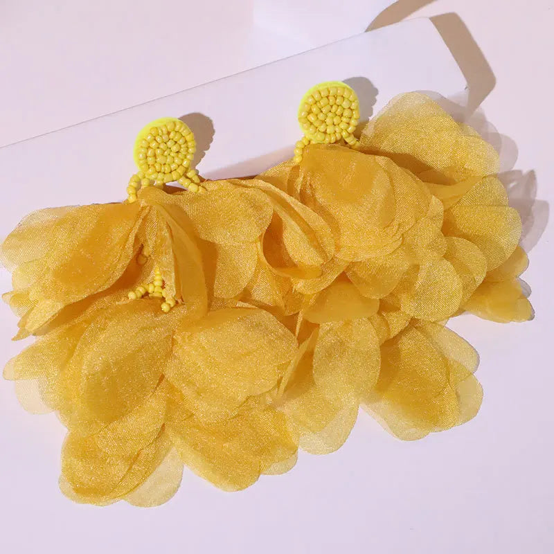 Handmade Cotton Long Tassel  Earrings