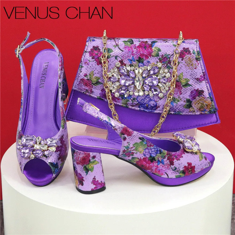 Italian Style Evening Party shoes And Bag Set New