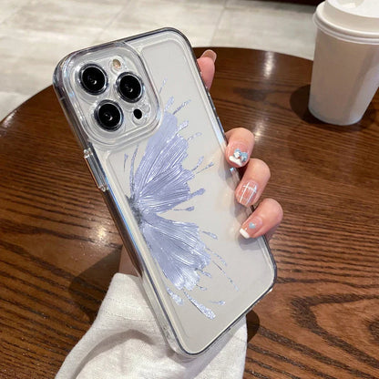 Luxury Gilt Butterfly Shockproof Clear Soft Silicone Phone Case