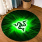 Razer Round Rugs Carpet Game Rome Gamer Gift Door Floor Mat Playroom Upholstery Living Room Bedroom Fashion Gaming Rug Decor