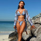 Feely tassel drape three piece swimsuit set