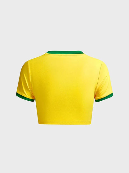 Jamaican swimwear crop top shirt
