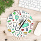 Round Nurses Doctors Office Rug Non-Slip Rubber Mouse Pad Gamers Desk Mat Mousepad Mouse Mat Playmat Set Up Desk Organizer