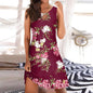 Women Plus Size Summer Beach Dress - Fashion Stripe Sleeveless Backless