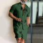 Men vacation two piece shorts set