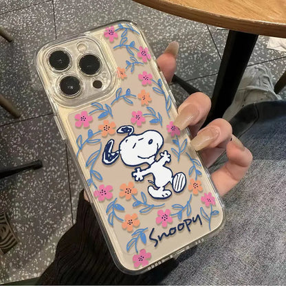 Black Flower Snoopy Cute Creative Phone Case