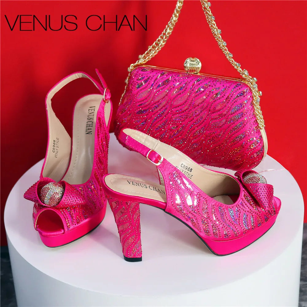 New Fashionable Ladies Shoes Matching Bag Set