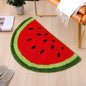 Fruit Pattern Rug  Doormat Half Round Shaped Water Absorption Bath Mat Non Slip Floor Mat, Bedroom and Carpets for Living Room