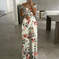 Fashion Printed Off-shoulder Jumpsuit for Women - Casual High-waist Sleeveless One-shoulder Jumpsuit