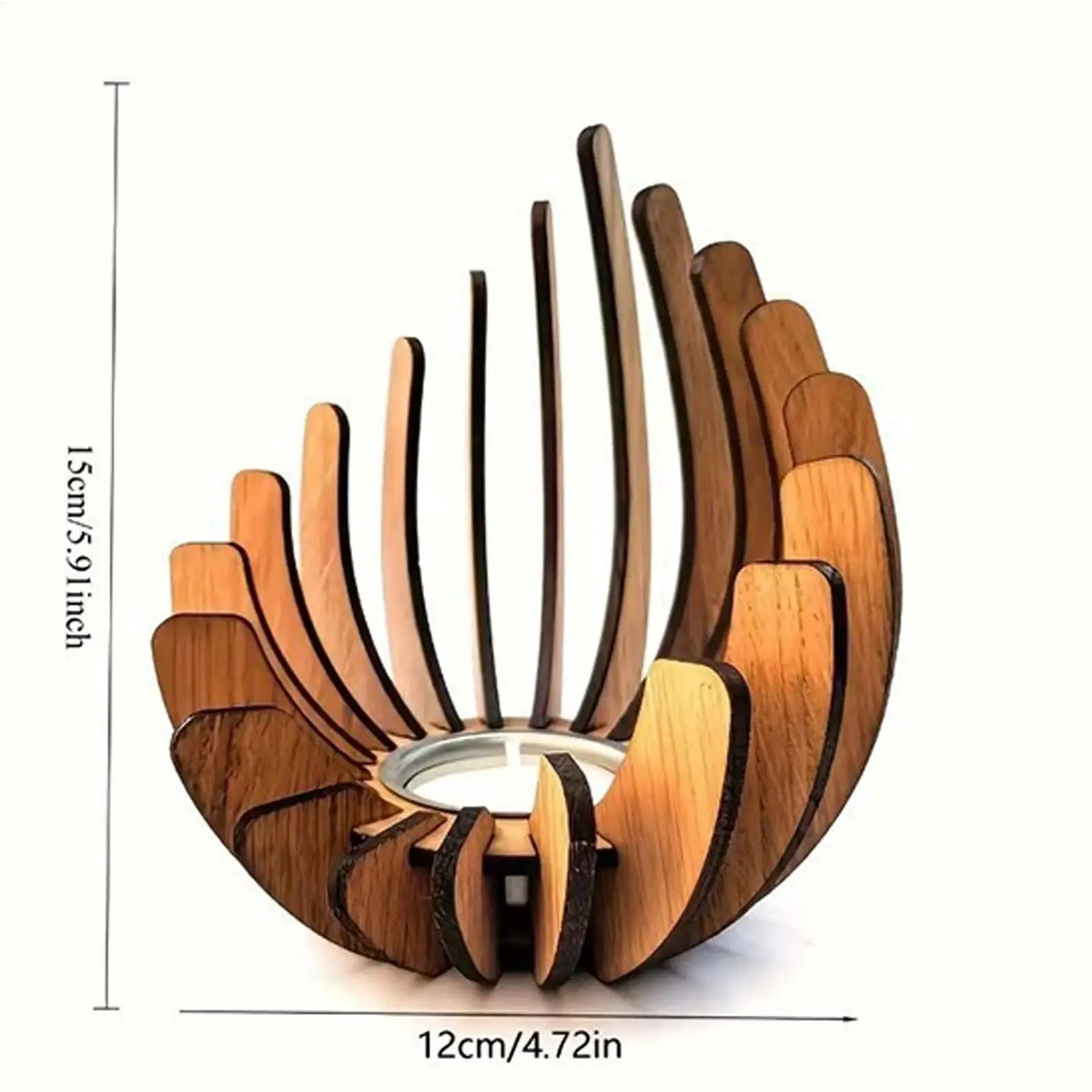 Wooden Candle Holder Lotus-Shaped Candle Holder Wooden Creative Candlestick without Candles DIY Wooden Candle Holder Decoration