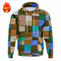 Men's hoodie 3D printed simulation sewing plaid sweatshirts fashion men's clothing