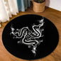 Razer Round Rugs Carpet Game Rome Gamer Gift Door Floor Mat Playroom Upholstery Living Room Bedroom Fashion Gaming Rug Decor