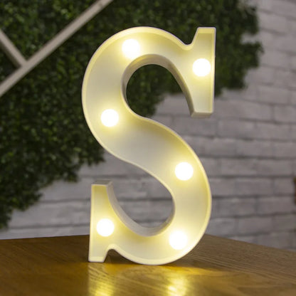 Decorative Letters Alphabet Letter LED Lights Luminous Number Lamp Night Light Wedding Proposal Party Baby Bedroom Decoration