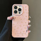 Flower Candy Color Leather Texture Shockproof Cover Phone Case